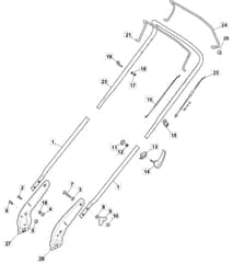 S421R PD - 2019-2022 - 299439043/M19 - Mountfield Rotary Mower Handle Diagram