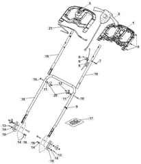 S42 HP Li - 2016 - 295431003/M16 - Mountfield Rotary Mower Handle Diagram