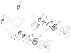 S42 HP Li - 2017 - 295431003/M17 - Mountfield Rotary Mower Height Adjusting Diagram