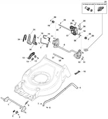 S42 PD Li - 2019-2020 - 2L0431863/M19 - Mountfield Rotary Mower Height Adjusting Diagram