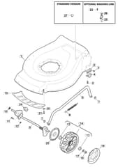 S42R HP Li - 2016 - 299434003/M16 - Mountfield Rotary Mower Height Adjusting Diagram