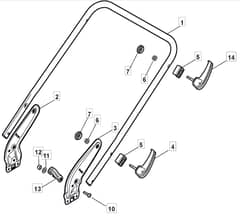 S460 PD - 2011 - 299482023/M11 - Mountfield Rotary Mower Lower Handle Diagram