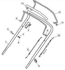 S460 PD - 2011 - 299482023/M11 - Mountfield Rotary Mower Upper Handle Diagram