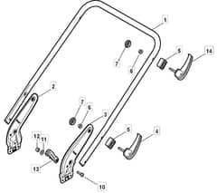 S461 HP - 2010-2011 - 299481043/M10 - Mountfield Rotary Mower Lower Handle Diagram
