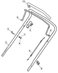 S461 HP - 2010-2011 - 299481043/M10 - Mountfield Rotary Mower Upper Handle Diagram