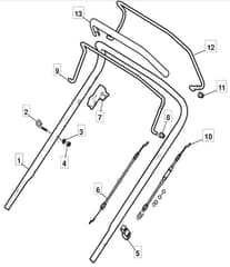 S461 PD - 2010 - 299482043/MFR - Mountfield Rotary Mower Upper Handle Diagram