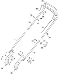 S461R HP - 2012-2014 - 299484043/M12 - Mountfield Rotary Mower Handle Diagram