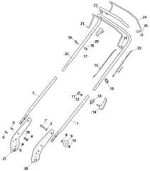 S461R PD LS - 2019-2020 - 299489543/M19 - Mountfield Rotary Mower Upper Handle Diagram
