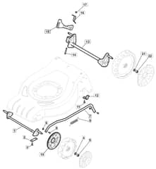 S46 HP Li - 2016 - 295485003/M16 - Mountfield Rotary Mower Height Adjusting Diagram