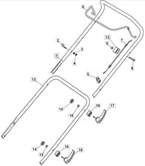S481 HP - 2019-2020 - 294501843/M19 - Mountfield Rotary Mower Handle Diagram