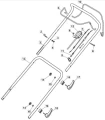 S481 PD - 2017-2018 - 294502043/M17 - Mountfield Rotary Mower Handle Diagram