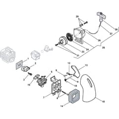 SB 29J - 2006-2007 - 282821102/06 - Stiga Brushcutter Engine 02 Diagram