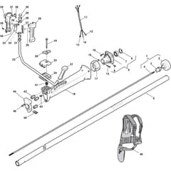 SBK 45 D - 2013 - 288321002/13 - Stiga Brushcutter Handle Transmission Diagram