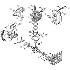 Genuine Stihl TS400 / A - Crankcase
