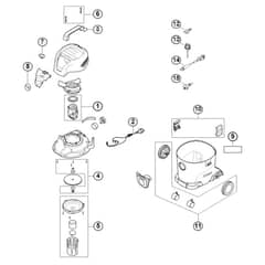 Genuine Stihl SE33 / A - Machine cover, Connecting cable, Electric motor, Filter, Container