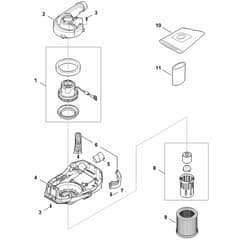 Stihl SEA100.0 L - Motor Housing, Electric Motor, Filter - Parts Diagram