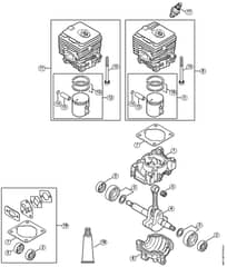 Genuine Stihl SH86 C-E D / B - SH 86: Crankcase, Cylinder