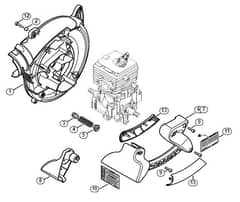 Genuine Stihl SH86 C-E D / R - Fan Housing Inside SH 86