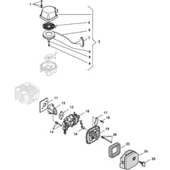 SH 160 - 2005-2009 - 252800002/5 - Stiga Hedge Trimmer Engine 02 Diagram