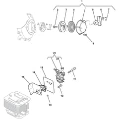 SH 170 K - 2006-2007 - 252300002/05 - Stiga Hedge Trimmer Engine 02 Diagram
