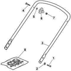 SL464 - HP454 - 2013 - 299174643/BQ - Mountfield Rotary Mower Lower Handle Diagram