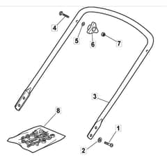 SP184 - 2010-2013 - 299274643/SF - Mountfield Rotary Mower Lower Handle Diagram