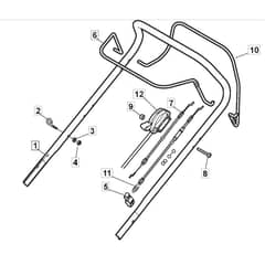 SP184 - 2010-2013 - 299274643/SF - Mountfield Rotary Mower Upper Handle Diagram