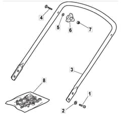 SP185 - 2015-2019 - 299264623/SF - Mountfield Rotary Mower Lower Handle Diagram
