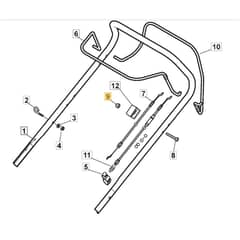 SP185 - 2017-2019 - 299264623/WX - Mountfield Rotary Mower Upper Handle Diagram