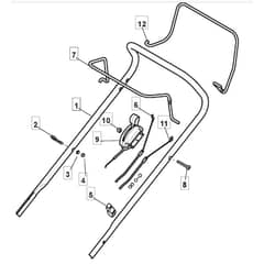 SP414 - 2011-2013 - 297412143/BQ - Mountfield Rotary Mower Upper Handle Diagram