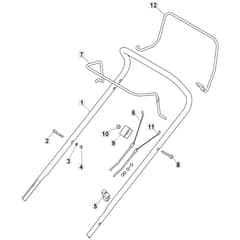 SP41 - 2021-2023 - 297412043/M21 - Mountfield Rotary Mower Upper Handle Diagram