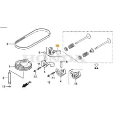 SP425 - 2015-2019 - 295432038/M15 - Mountfield Rotary Mower Cam Pulley Diagram