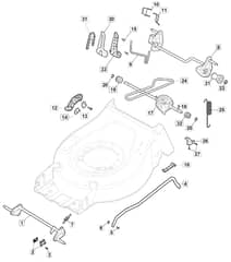 SP425 - 2020-2021 - 2L0432038/M19 - Mountfield Rotary Mower Height Adjusting Diagram