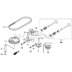 SP425 R - 2015-2018 - 299439038/M15 - Mountfield Rotary Mower Cam Pulley Diagram