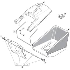 SP425 R - 2019-2021 - 299439038/M19 - Mountfield Rotary Mower Grass Bag Diagram
