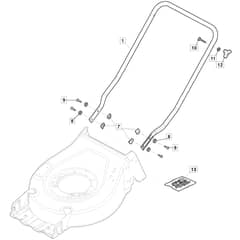 SP42 - 2019-2023 - 2L0432048/M19 - Mountfield Rotary Mower Lower Handle Diagram