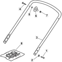 SP45 - 2017-2018 - 299274648/M17 - Mountfield Rotary Mower Lower Handle Diagram