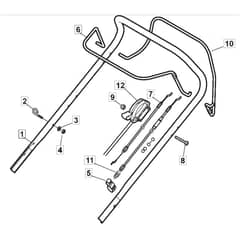 SP460 SD - 2012-2013 - 295486823/MFR - Mountfield Rotary Mower Upper Handle Diagram