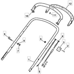 SP465 - 2010 - 299482338/M10 - Mountfield Rotary Mower Upper Handle Diagram