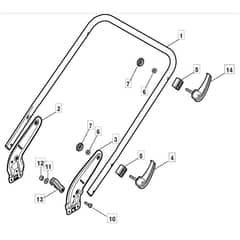 SP465 - 2015 - 299482338/M15 - Mountfield Rotary Mower Lower Handle Diagram