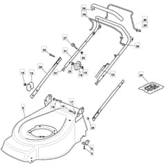 SP465 R - 2008-2013 - 294489038/UM8 - Mountfield Rotary Mower Upper Handle Diagram