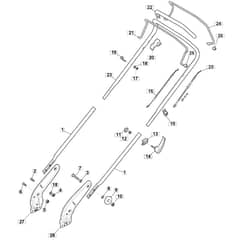 SP465 R - 2012-2013 - 299489038/M12 - Mountfield Rotary Mower Upper Handle Diagram