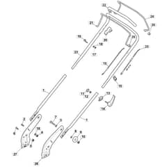 SP465 R - 2015-2018 - 299489038/M15 - Mountfield Rotary Mower Upper Handle Diagram