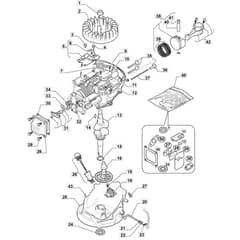 SP46 - 2020 - 2L0482048/M19 - Mountfield Rotary Mower Engine Piston Crankshaft Diagram