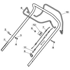 SP46 B - 2021-2022 - 2L0482128/MTF - Mountfield Rotary Mower Upper Handle Diagram