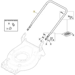 SP46 ELITE - 2019-2023 - 2L0486038/M19 - Mountfield Rotary Mower Lower Handle Diagram
