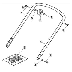 SP470 ES - 2005 - 299324628/BQ - Mountfield Rotary Mower Lower Handle Diagram