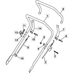 SP470 ES - 2006 - 299324728/BQ - Mountfield Rotary Mower Upper Handle Diagram