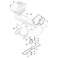 SP504 - 2009 - 290502043/UM9 - Mountfield Rotary Mower Blade Diagram