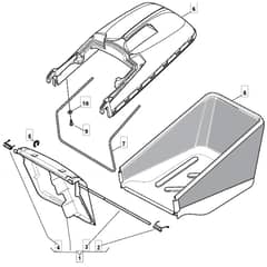 SP505 R - 2014 - 292505038/M14 - Mountfield Rotary Mower Grass Bag Diagram